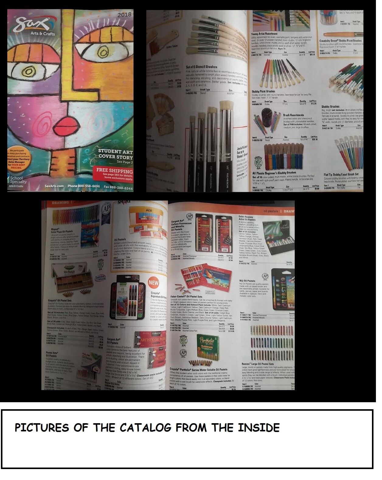 SAX ARTS &amp; CRAFTS CATALOG CRAYONS COLORED PENCILS SKATCHBOOK BRUSHES+  MUCH MORE | eBay