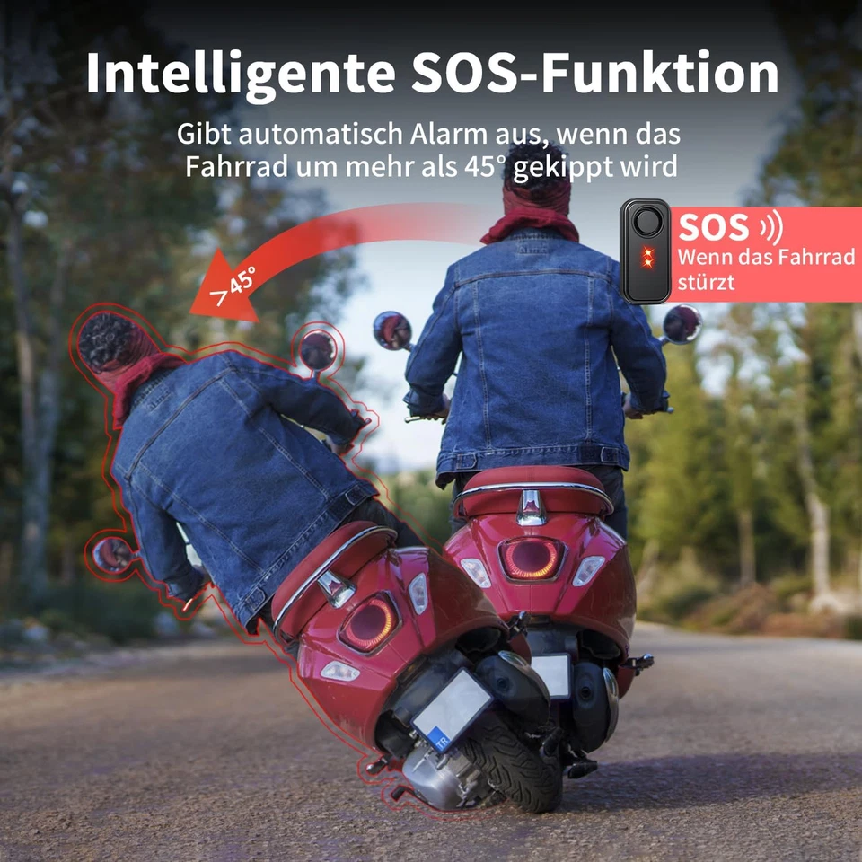 Allarme per Bicicletta Con Telecomando, 113 Db, Potente Allarme Wireless per Bic - Immagine 4 di 4