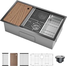 Undermount Kitchen Sink, 32x19 Inch Stainless Steel Kitchen Single Bowl Sinks