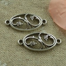 Free Ship 140 pcs tibetan silver flower connectors 28x12mm L-2771