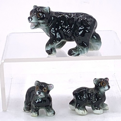 Bear Family Miniature Porcelain Figurines 3 Pieces