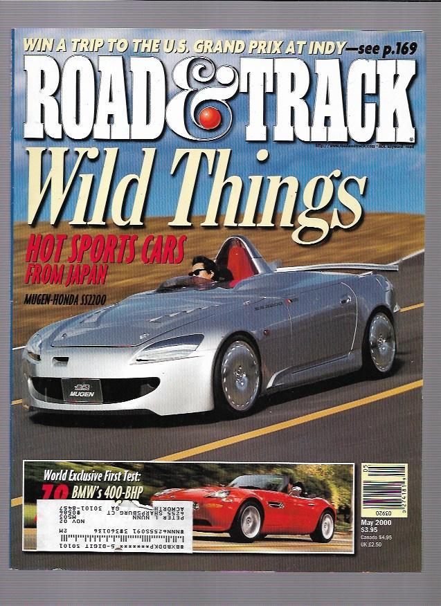 Road & Track Magazine May 2000- BMW Z8, Nissan 300ZX
