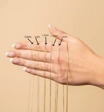 14K Gold Plated 925 Sterling Silver Box Chain Necklace Multiple Sizes UNISEX