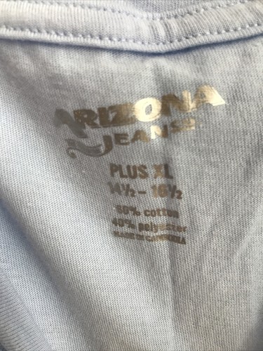 Arizona Mädchen ärmelloses blaues Shirt Größe Plus XL 14 1/2 - 16 1/2 Ret $ 18 (TW-1257) - Bild 2 von 5