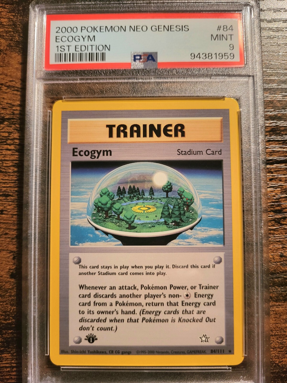 Pokémon 2000 Ecogym Trainer 1st Edition Neo Genesis 84/111 PSA 9