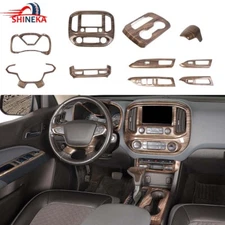 10x Wood Grain Interior Center Console ABS Cover Trim Set For Chevy Colorado14+