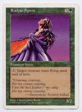 1997 MTG Magic The Gathering Summon Spirit Radjan Spirit card UNPLAYED