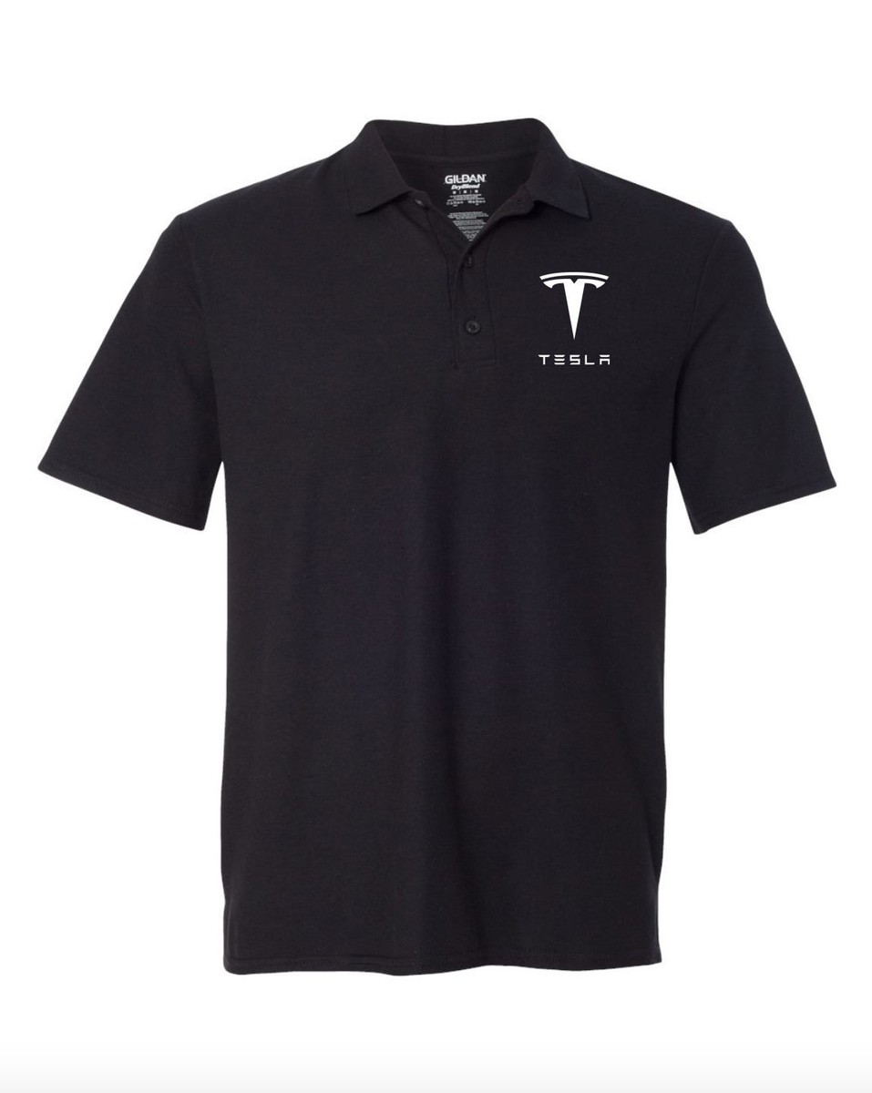 POLO Tee TESLA MODEL 3 MODEL S T-Shirt *FREE SHIPPING* Embroidery