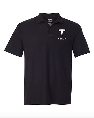 POLO Tee TESLA MODEL MODEL S T-Shirt *FREE SHIPPING* Embroidery