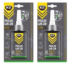2 x K2 Retaining Compound High Temp Strength Oil Tolerant Metal Glue PROLOK 50ml
