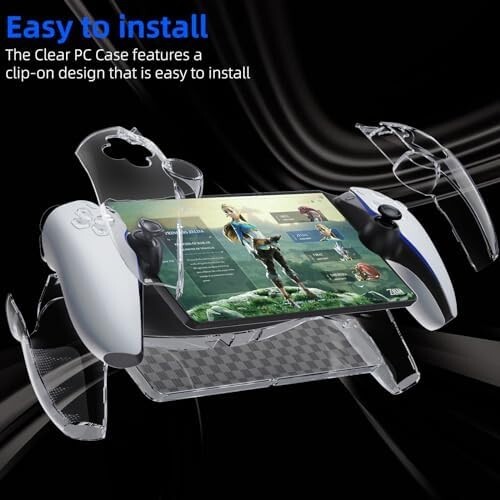 PS5 Portal Cover with Screen Protector, Ergonomic Grip, and 6 Thumbstick Caps-image