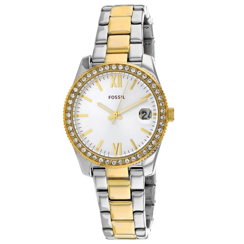 Fossil Watch with Yellow Silicone Band and Silver Dial Fossil Stella Sport Multifunction Silver Dial Two Tone Steel  main image 3