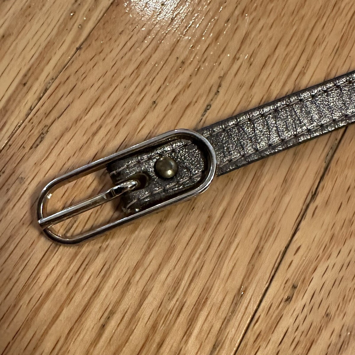 Morris Moskowitz Vintage 80’s Tri Color Metal Chain Thin Leather Belt Women S Morris Moskowitz Vintage 80 main image 2