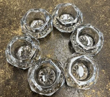 Set Of 6 EAPG Pressed Glass Honeycomb Pattern Open Salt Cellars Salt Dip