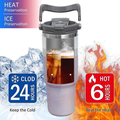 30oz IceFlow Tumbler 2in1 Straw Stainless Steel Insulated Travel Iced Coffee Cup - Picture 15 of 15