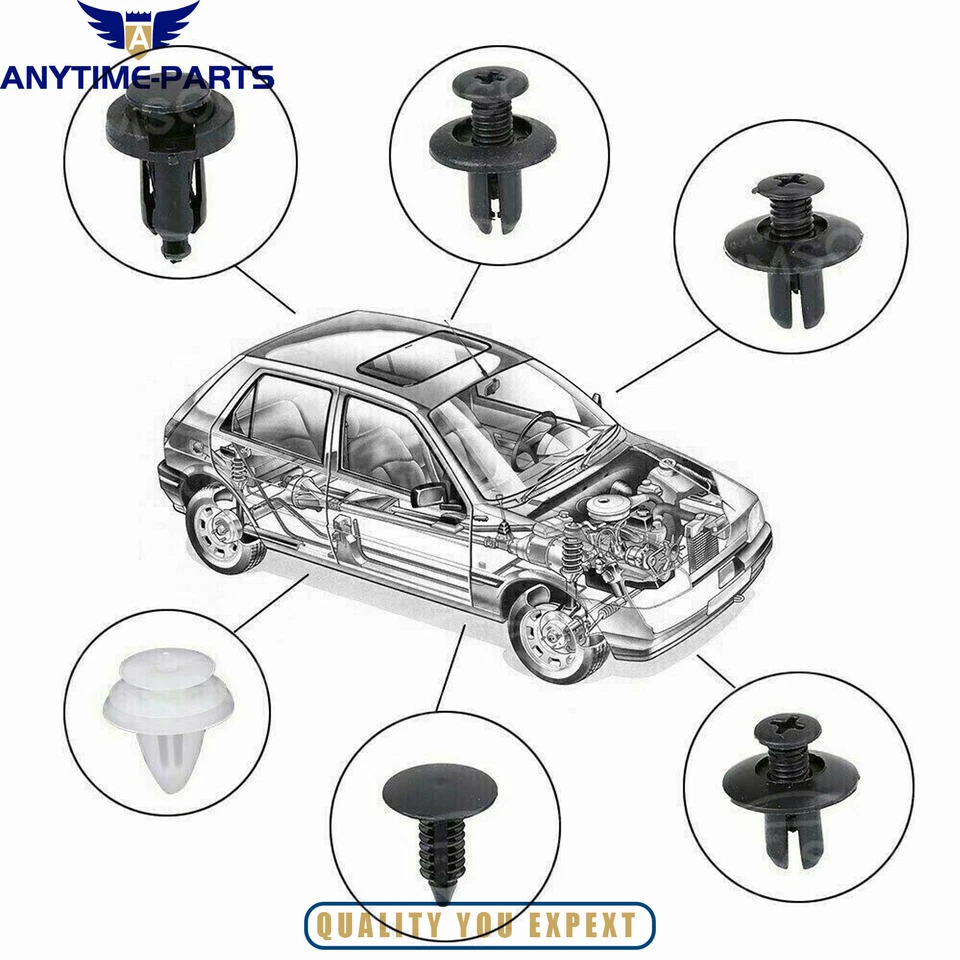 100x Para Hyundai Coche Fijación Sujetador Parachoques Guardabarros Forro Tipo Empuje Clip Retenedor Foto 3 de 4