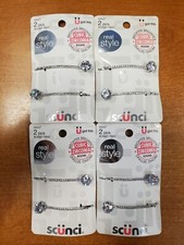 4 Pks of 2: Scunci Real Style Bobby Pins, Silver Jewel Bedazzled 4476 R7P7b