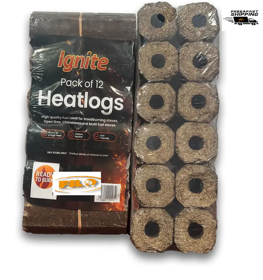 Heat Logs Wood Fuel Open Fire High Eco Briquettes Hardwood Energy 2 x