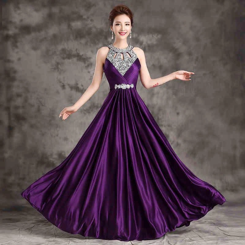 Floral Applique Floor Length A-line Evening Dress