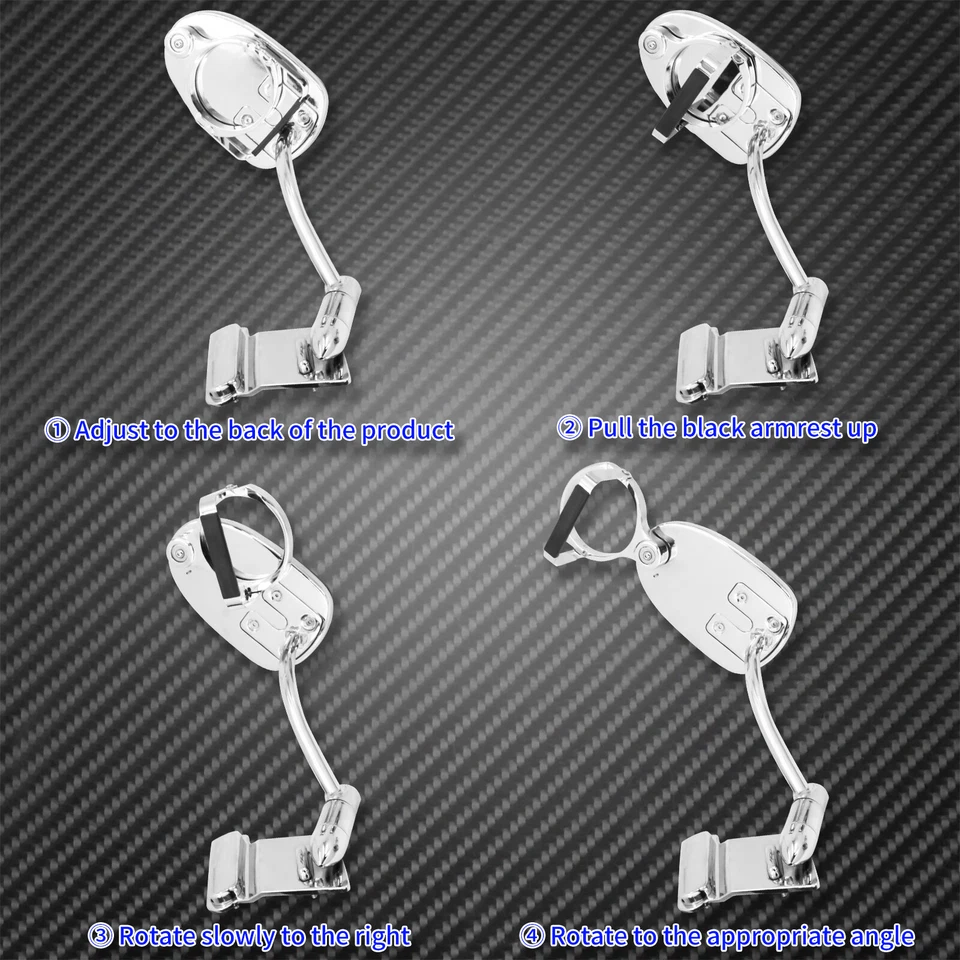Reposabrazos traseros ajustables para pasajeros con soporte de corte para pie Honda Gold Wing 1800 Foto 3 de 4