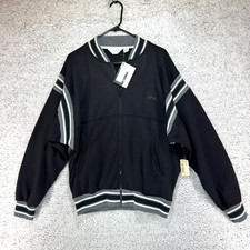 VTG Christian Dior Monsieur Full Zip Fleece Jacket Black Gray White Men L - NWT