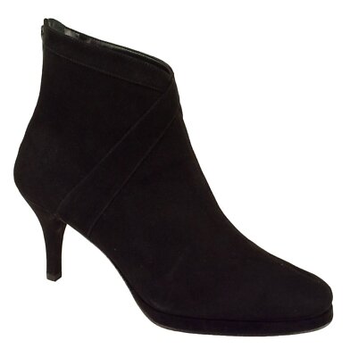 Vaneli Women's Sarette Suede Heel Ankle Boots Bootie Black 8M