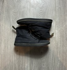 Dr. Doc Martens Black 7 Eye Canvas Shoreditch Combat Boots Women's Size 7 Grunge