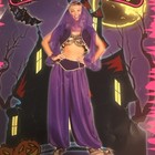 Arabian Princess Costume 5Pc Purple Harem Pants Top Vest Belt & Headpiece LG