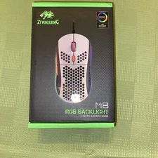 ZIYOU LANG Wired RGB Gaming Mouse Lightweight Honeycomb M8, Grey