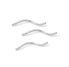 6pcs 925 Sterling Silver Spiral Tube Beads 1x17.5mm Curved Spacer Jewelry Making