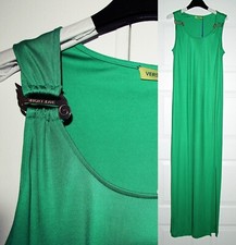 Versace Jeans Metal Buckle Embellished Jersey Maxi Dress Emerald US M-L /IT 46