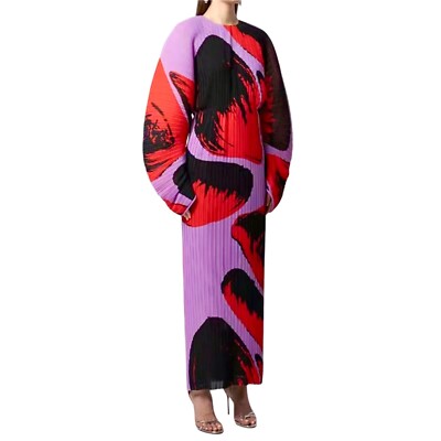 women's long sleeve plisse ruffle maxi dress CeCe Women's Long Sleeve Plisse Ruffle Maxi Dress