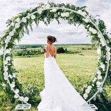 Circle Wedding Arch Moon Gate Flower Balloons Frame Free Standing Party Backdrop