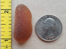 GENUINE BEACH SEA GLASS SURF TUMBLED CHOCO BROWN BOTTOM PART FROSTED PENDANT N1