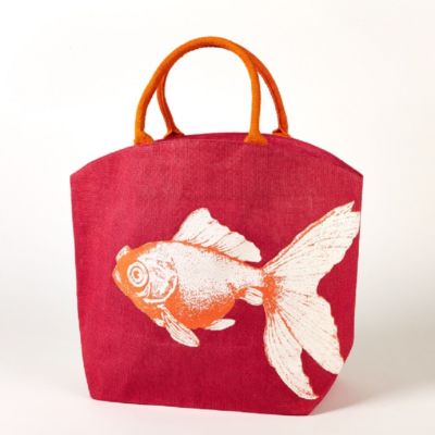 Two's Company Reef Jute Goldfish  Bag / Tote  / Beach Bag / Shopper Bag  NEW