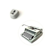 White FOUR 4 Key for Hermes 3000 Typewriter Vtg Media Boxy Keyboard Keytop Part thumbnail