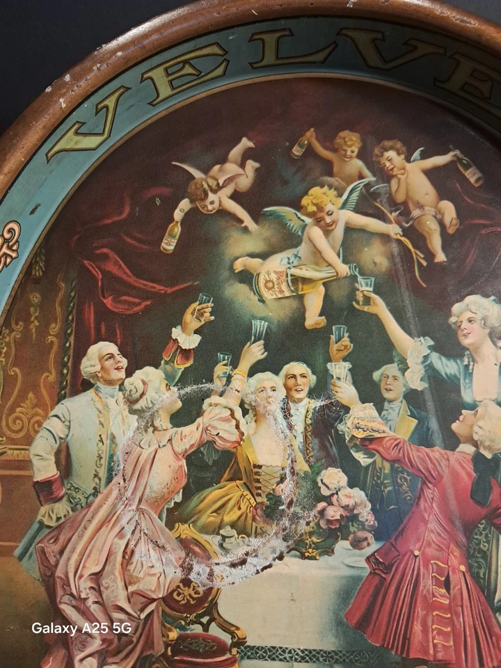 Terre Haute Brewing Champagne Velvet Tray Oval Rare - Image 4 of 4