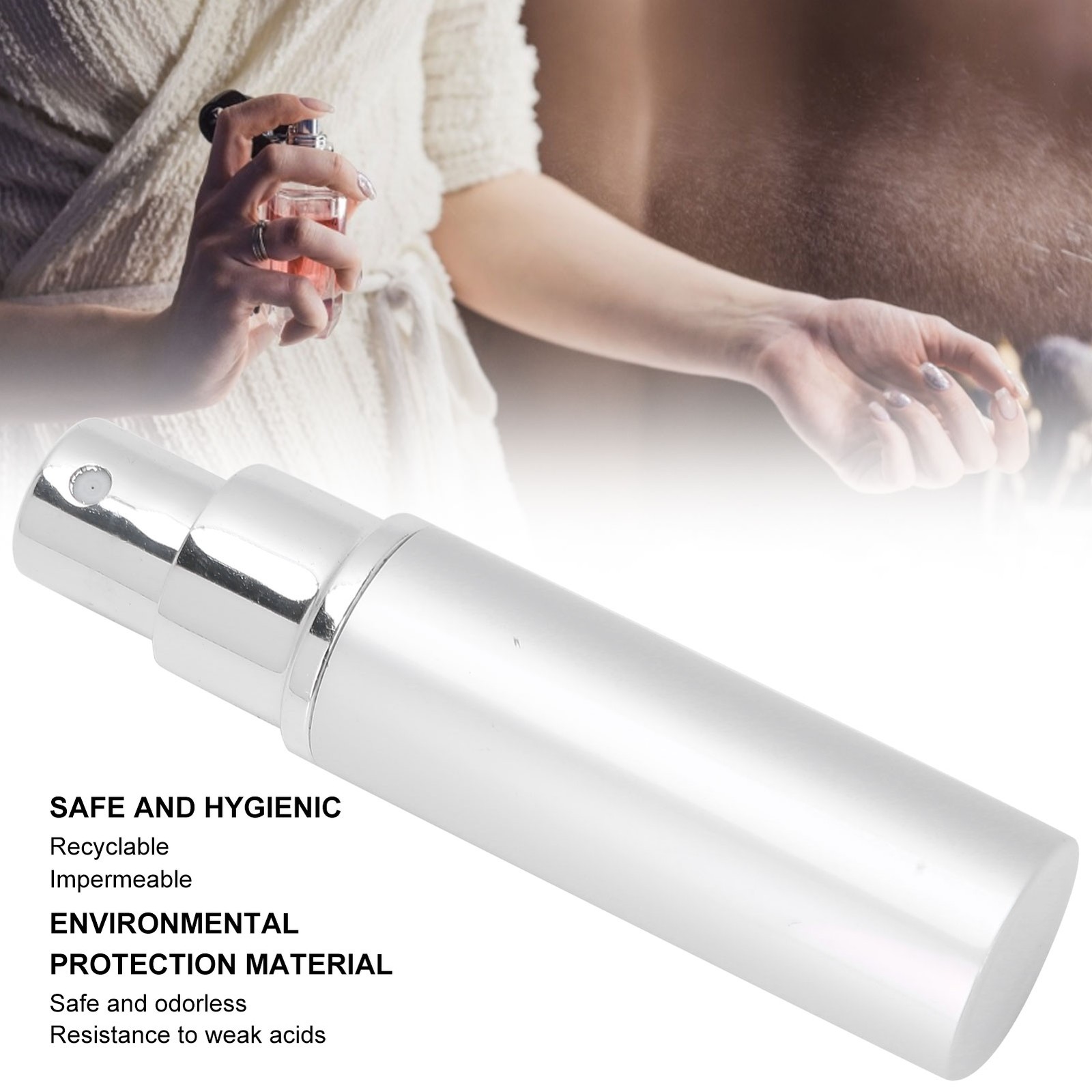 Aluminum Refillable Perfume Spray Bottle Portable Empty Perfume Atomizer 10m.