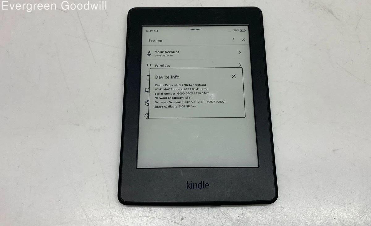 Amazon Kindle Paperwhite 7th Generation White eBook Readers for