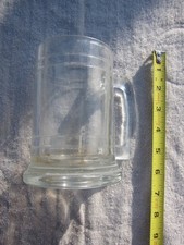 Clear Glass Beer Stein Mugs 5 1/4" High