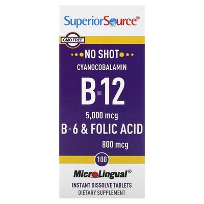 B-12, B-6 & Folic Acid, 100 MicroLingual Instant Dissolve Tablets