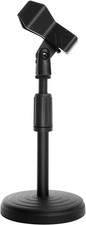 Desk Mic Stand - Upgraded Adjustable Table Microphone Stand with Mic Clip Compat