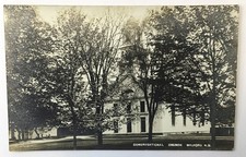 RPPC Milford New Hampshire NH Congregational Church Tree Lined Front 1911