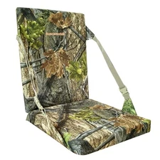  Camouflage Hunting and Stadium Seat Cushion with Backrest - Spring Woodland