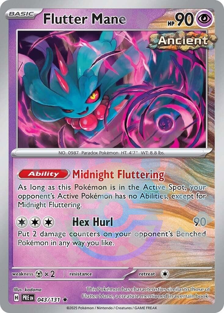 Flutter Mane 43/131 | Pokeball Reverse Holo | Prismatic Evolutions PRE | NM
