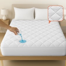 Waterproof Quilted Mattress Pad Deep Pocket Up To 16'' Luxury Breathable Topper