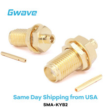 SMA Female Bulkhead Mount Connector for .086' Series Cables, DC - 18GHz