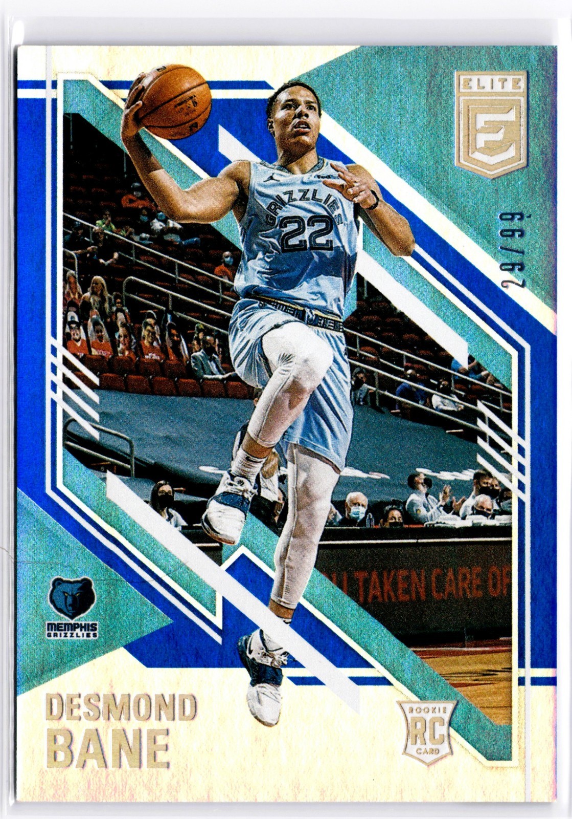 2020-21 Donruss Elite #121 Desmond Bane Blue /99 SP Rookie RC Grizzlies