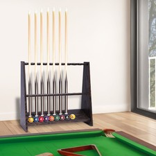 Billiard Cue Rack Wooden Pool Stick Stand Cue Holder Billiards Club 10 Holes