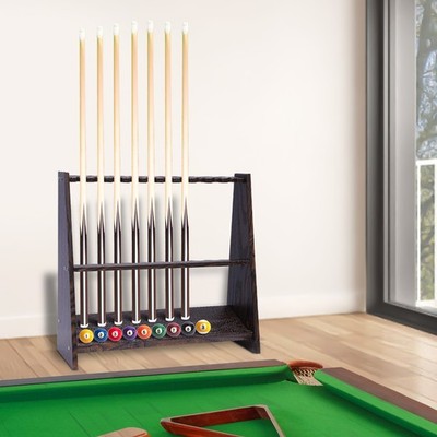 Billiard Cue Rack Wooden Pool Stick Stand Cue Holder Billiards Club 10 Holes